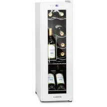 Klarstein Shiraz 12 Slim Uno Weinkühlschrank 32l/12Fl.Touch 85 W 5-18 °C LED Weißes Glas