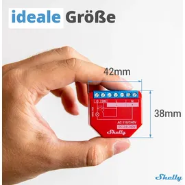 Shelly Plus 1PM, 1-Kanal, Unterputz, Schaltaktor mit Strommessfunktion