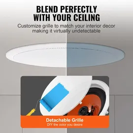 Vevor Deckenlautsprecher 20 cm weiß