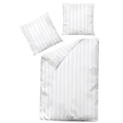 Bettwäsche DORMISETTE Gr. 8, weiß, Kissenbezug, Bettbezüge: Kissenbezüge:, 2-teilige Garnitur St., Damast, B/L: 40cm x 40cm, Damast, 100% Baumwolle, Bettwäsche