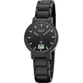 REGENT Damen Uhr FR-266 Metall Funkwerk Armband-Uhr schwarz D2URFR266
