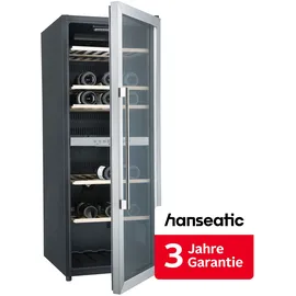 Hanseatic Weinkühlschrank "HWC77FCIA", Energieeffizienz: F (A-G), schwarz, B:48cm H:128,5cm T:57,5cm, Weinkühlschränke, inkl. 3 Jahre Herstellergarantie
