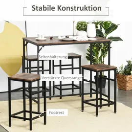 Homcom Bartisch-Set Braun,