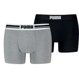 Puma Everyday Placed Logo Boxershorts Schwarz/Grau XXL 2er Pack