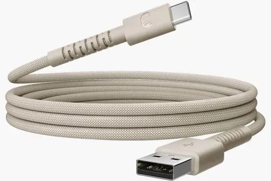 2UCC201SS Stecker Rundkabel USB A auf USB C bis 18 W 2 m  (Beige)