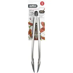Kochzange ZYLISS "Cook & Serve", grau, B:4cm H:4cm L:32cm, Aluminium, Silikon, Küchenzangen, aus Aluminium/Silikon, greift selbst kleine Teile