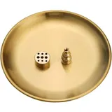 bunthaus Kürbisförmiger Aschenbecher Aus Messing Für Räucherstäbchenhalter – 3-in-1-design (14 X 14 Cm)