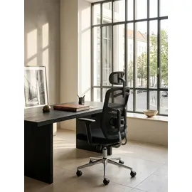 KADIMA DESIGN Bürostuhl Mesh Schwarz-Silber