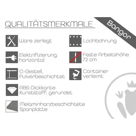 Hammerbacher Schreibtisch weiß rechteckig, C-Fuß-Gestell silber 120,0 x 80,0 cm