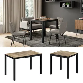 Vicco Esstisch Granny Eiche rustikal/Anthrazit 120 x 70 cm ausziehbar