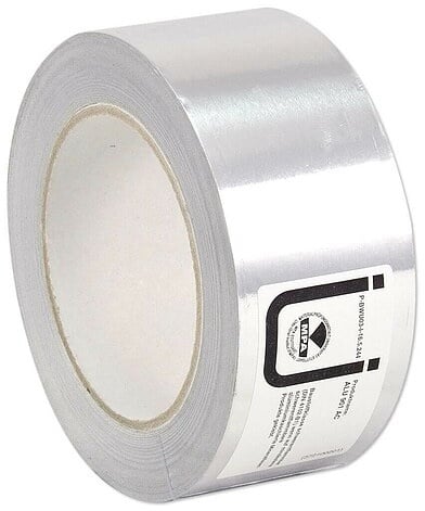 Aluminium-Klebeband - schwer entflammbar - bis 150°C - Stärke: 0,06 mm - B 50 mm - L 50 m ** 1m/0,17 EUR