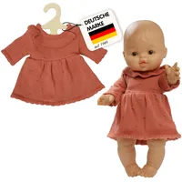 Heless Puppen-Strickkleid aus 100 % Bio-Baumwolle, pfirsich, Gr. 35-45 cm