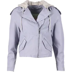 Lederjacke MAZE "42023070", Damen, Gr. M, lila (dusty plum), 100% Schafsleder, Ziersteppung, Jacken