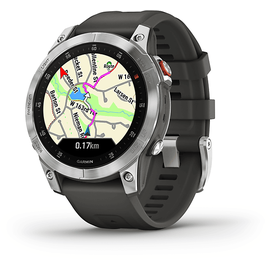 Garmin Epix Gen 2 Standard 47 mm Edelstahl silber mit Silikonarmband schiefergrau