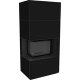 Kaminbausatz KRATKI FLOKI BOX links 8 kW Ø 160 Quarzsinter NERO ASSOLUTO