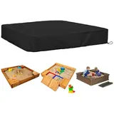 190t Sandkastenabdeckung, Quadratisch, 150 X 150 X 20 Cm, Wasserdicht, Mit Kordelzug