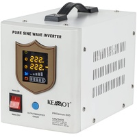 Notstromversorgung KEMOT PROsinus-800URZ3405 Wechselrichter Reiner Sinus Ladefunktion 12V 230V 800VA/500W, weiß