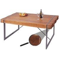 Mendler Esszimmertisch HWC-A15, Esstisch Tisch, Tanne Holz rustikal massiv MVG-zertifiziert braun 80x160x90cm