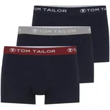 Tom Tailor Herren Kurze Boxershorts im 3er-Pack, blau, Uni, Gr. L/6