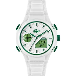 Quarzuhr LACOSTE "LC33", weiß, Armbanduhren, Herren, Armbanduhr, Herrenuhr, Silikonarmband, analog, digital, Wochentag