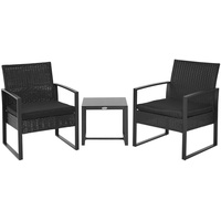 Outsunny Polyrattan Sitzgruppe Set 5-tlg. schwarz