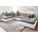 DOMO collection Wohnlandschaft »Moric«, U-Form auch in Cord«, im XXL-Format, wahlweise mit Bettfunktion und Armlehnenverstellung, inklusive loser Zierkissen, frei im Raum stellbar