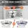 Vevor 2 Stk. Chafing Dish Profi Set Wärmebehälter Edelstahl + Glas Buffet Set Rund 2 x 3,5 L, 33,5 x 33,5 x 7 cm Jeder Behälter, Speisewärmer für Buffets, Familienfeiern, Bankette, Hochzeiten usw.