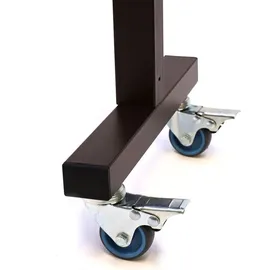Mendler Absperrgitter HWC-B34, Zaun Scherengitter Trenngitter, Alu ausziehbar Laufrollen braun ~ Höhe 109cm, Breite 60-530cm
