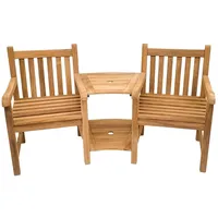 Endorphin Premium Teak Love-Seat mit Doppelablage und Schirmloch,
