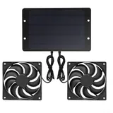 Posheliox Solarventilator, 10 W, 12 V, monokristallines Silikon-Panel mit 2 Ventilatoren, einfache Installation, grüne Energie, Belüftung für Huhn, Gewächshaus, Wohnmobil, Camping