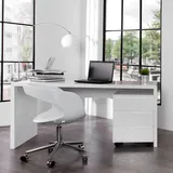 Riess-Ambiente Design Schreibtisch Fast Trade Hochglanz Weiss 160cm Computertisch Büro Tisch