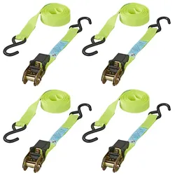 ProPlus 320205 Set 4 Stück Spanngurt mit Ratsche + 2 Haken 5 Meter