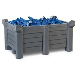 Stapelbehälter PolyPro aus PE, 300 Liter Inhalt, 280 Liter Auffangvolumen, geschlossen, grau