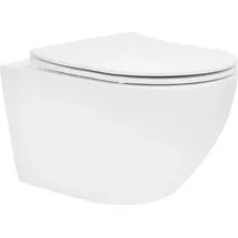 ECD Germany LuxeBath Tiefspül-WC mit WC-Sitz Weiß matt
