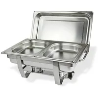 Speisenwärmer 2 Schalen Speisewärmer Warmhaltebehälter Chafing Dish Edelstahl