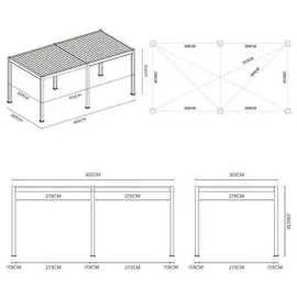 Weide E-Deluxe 3 x 6 m inkl. LED Beige