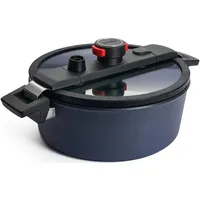 Dampfgartopf WOLL MADE IN GERMANY "Active-Lite", grau (anthrazit), H:10,5cm Ø:28cm, Töpfe, Dampfkochtopf, incl. Activde Lite Deckel, Induktion, Made in Germany