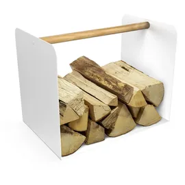 tuning-art Kaminholzregal Massiv Edelstahl mit Tragegriff Weiß