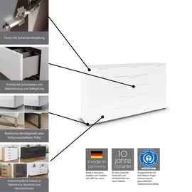 Rauch Kombikommode 180 x 99 x 42 cm Beige / Glas Beige (Champagner)