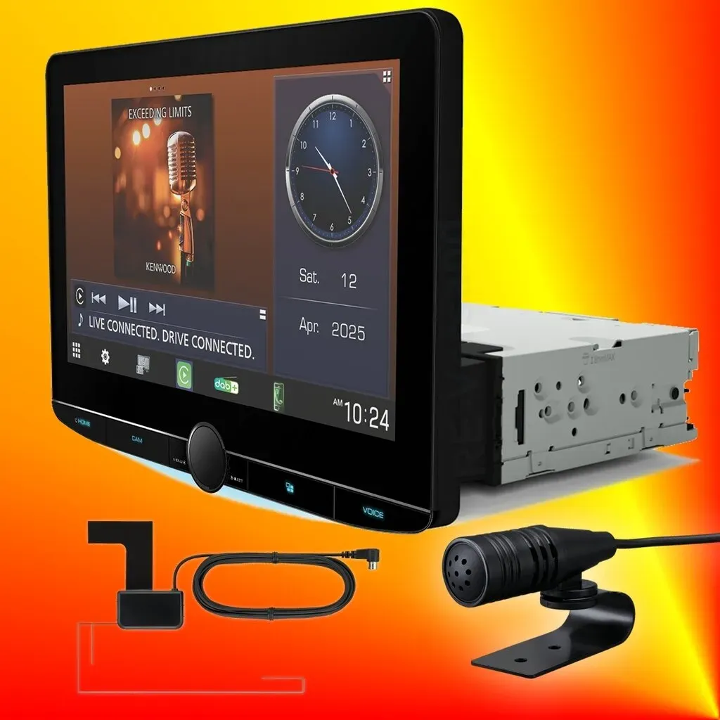 Kenwood DMX9724XDS Autoradio Moniceiver DAB+ und GPS Antennen Apple CarPlay Android Auto