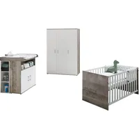 Home Affaire Babyzimmer-Komplettset Henning 70 x 140 cm Eiche nachbildung weiß/beige