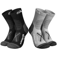 Alpen Bears Wandersocken 2 Paar Grau/Schwarz 43-48