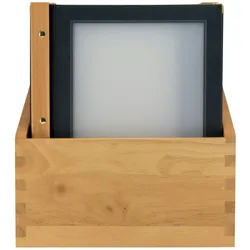 Securit® Holzbereich-Menükartenhalter im Set - (Je 2 Doppel-Einsätze, Anzeige von 4x A4) - 20 Stk. A4 Menükartenhalter