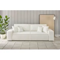 OTTO home 3-Sitzer FINNLEY, Schlafsofa 257 cm - OTTO. Verlässliche Qualität., mit Bettkasten, in Bouclé, Struktur fein und Mega Cord weiß