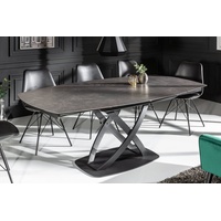 riess-ambiente Esstisch INCEPTION 130-190cm anthrazit / schwarz (Einzelartikel, 1-St), Keramik · Metall · Sicherheitsglas · ausziehbar · Modern Design grau