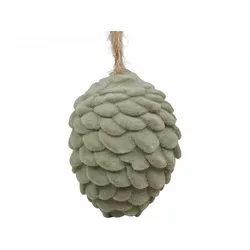 Chic Antique Baumschmuck Tannenzapfen Velours, H7,5/Ø6 cm, verte