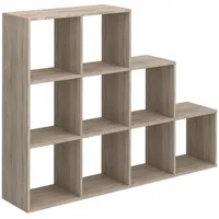 Vicco Treppenregal Bücherregal 142,4 x 107,8 x 29 cm Braun