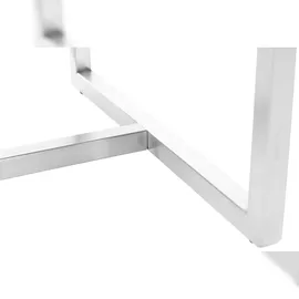 CLP 2er Set Edelstahl Sitzhocker Barci braun