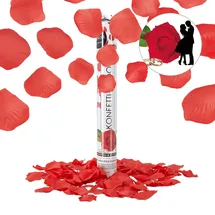 Relaxdays Party Popper 40 cm Rosenblätter/Rot,Weiß,Schwarz