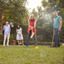 Relaxdays Krocket Spiel Croquet Set 8 Spieler